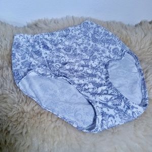 VTG LAURA ASHLEY 80s French Cut Shaper Panties SZ L RARE Panty Lavender Paisley